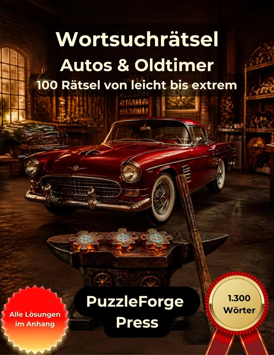 Cover: Wortsuchrätsel - Autos und Oldtimer (E-Book) von PuzzleForge Press