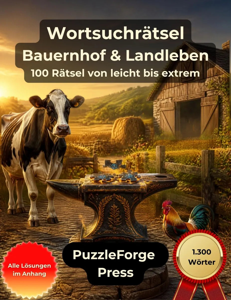 Cover: Wortsuchrätsel - Bauernhof und Landleben (E-Book) von PuzzleForge Press