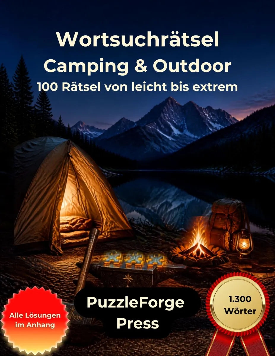 Cover: Wortsuchrätsel - Camping und Outdoor (E-Book) von PuzzleForge Press