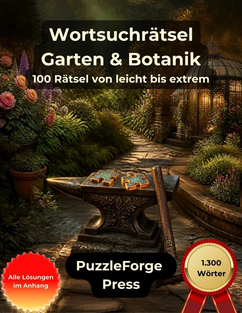 Cover: Wortsuchrätsel - Garten und Botanik (E-Book) von PuzzleForge Press