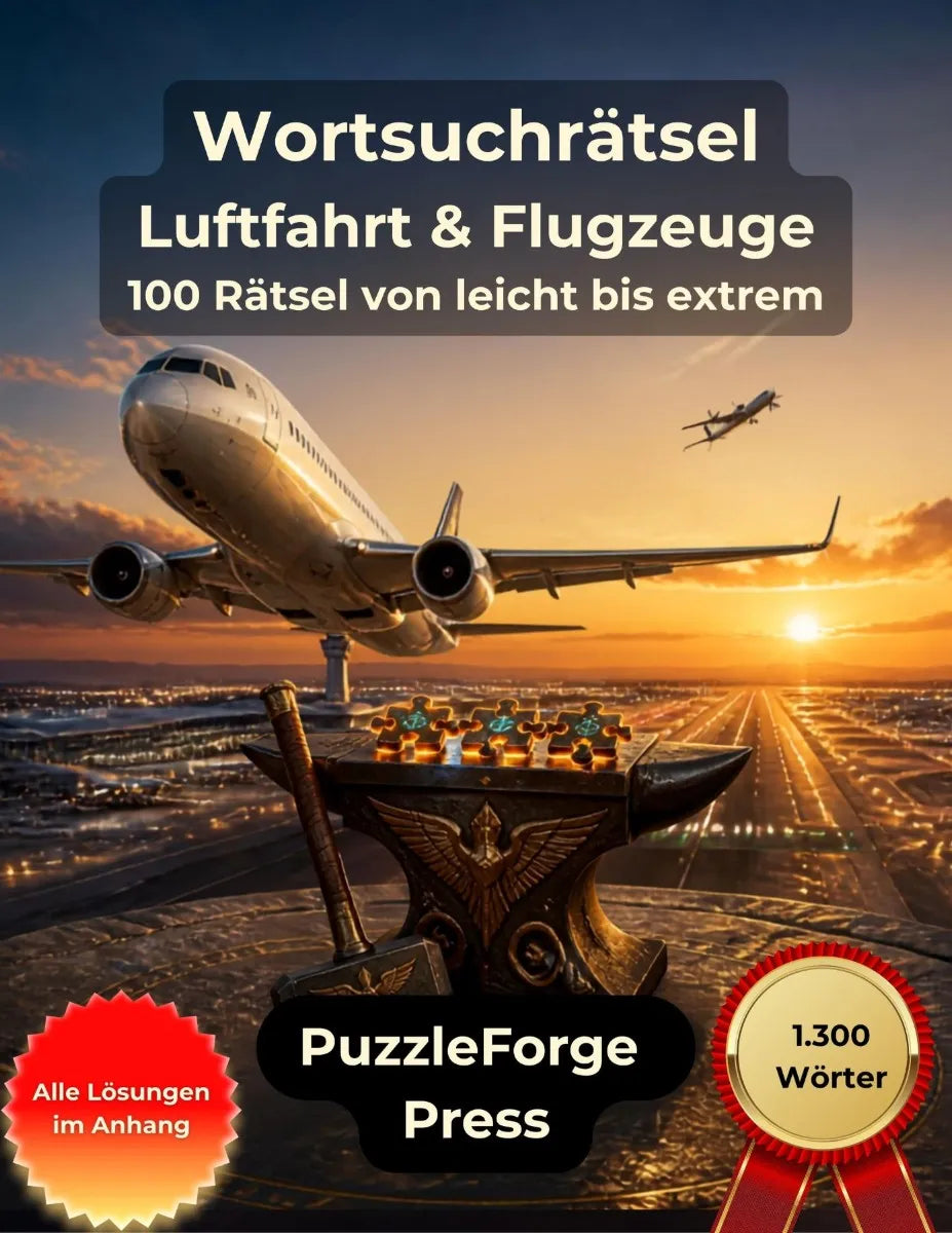 Cover: Wortsuchrätsel - Luftfahrt und Flugzeuge (E-Book) von PuzzleForge Press