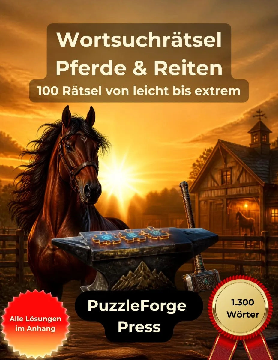 Cover: Wortsuchrätsel - Pferde und Reiten (E-Book) von PuzzleForge Press