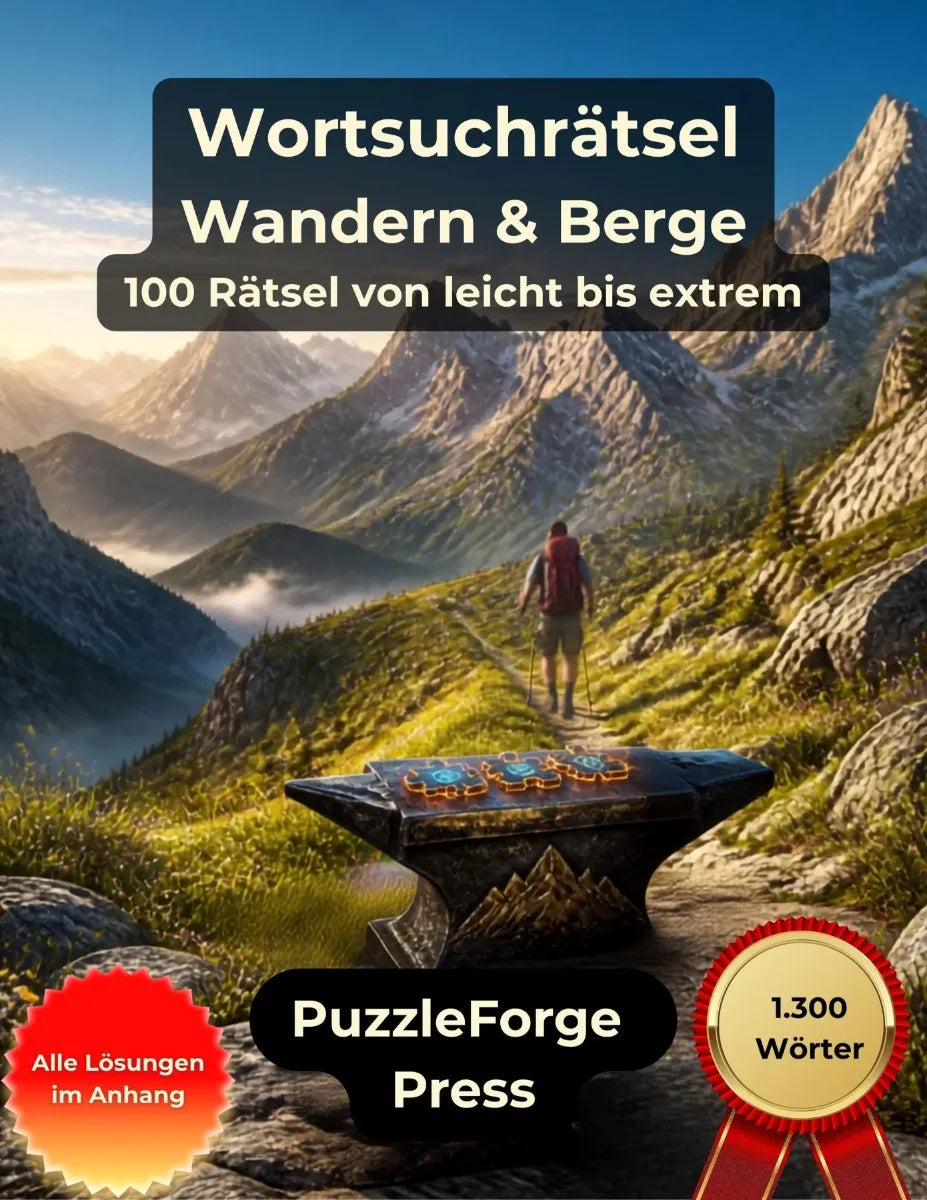 Cover: Wortsuchrätsel - Wandern und Berge (E-Book) von PuzzleForge Press