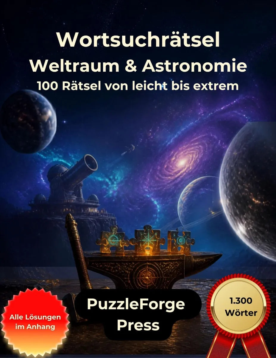 Cover: Wortsuchrätsel - Weltraum und Astronomie (E-Book) von PuzzleForge Press
