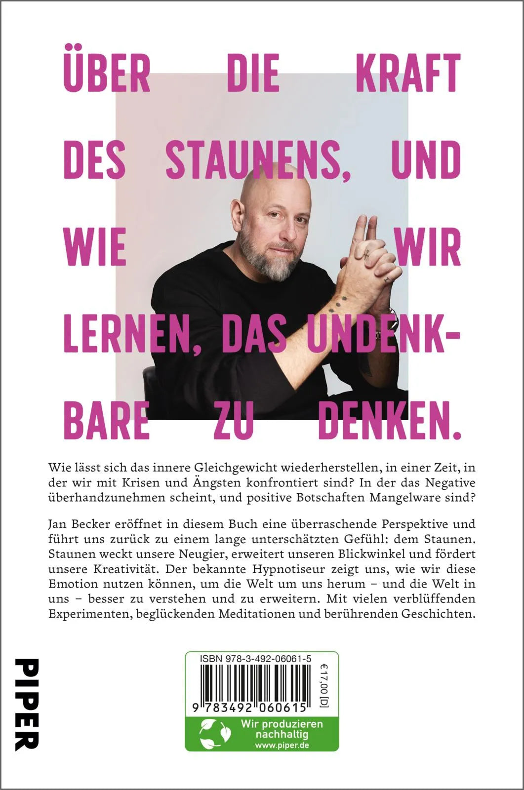 Buchrückseite von 'Wow – Die Magie des Staunens' mit Klappentext - Paperback