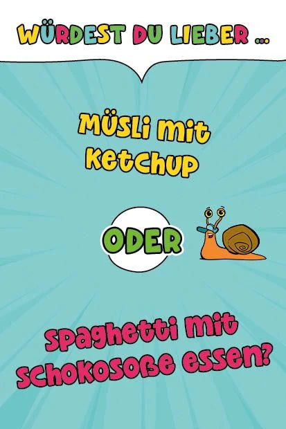 Kartenspiel: Würdest du lieber...? Nashornstarke Fragen für Kids mit DIKKA – Ansicht