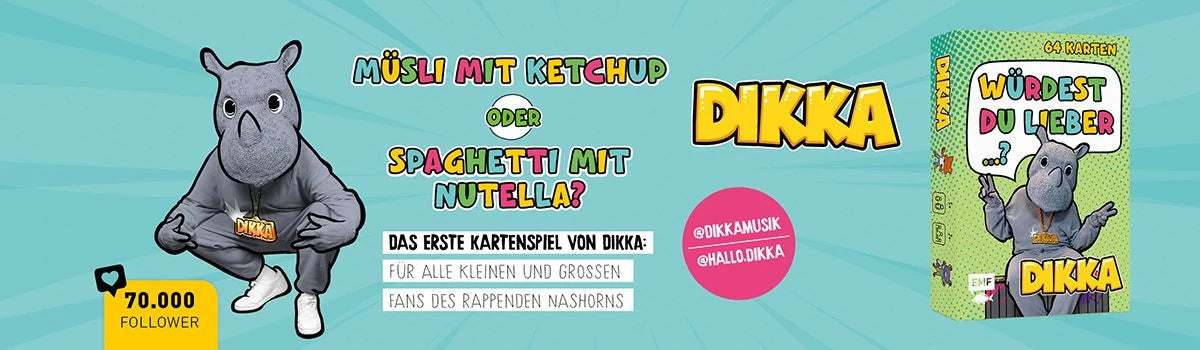 Kartenspiel: Würdest du lieber...? Nashornstarke Fragen für Kids mit DIKKA – Ansicht