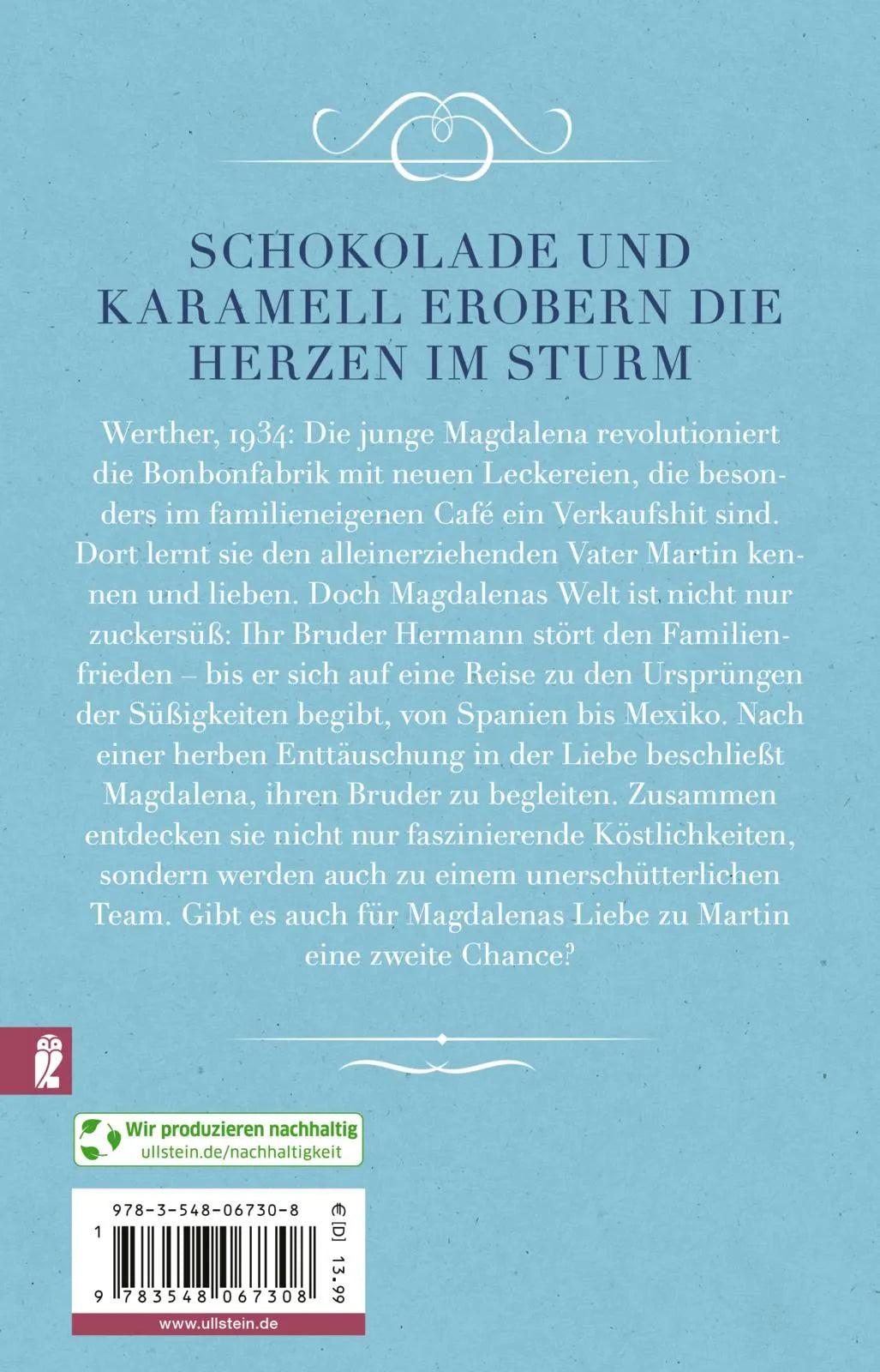 Buchrückseite von 'Wunder aus Karamell' mit Klappentext - Taschenbuch