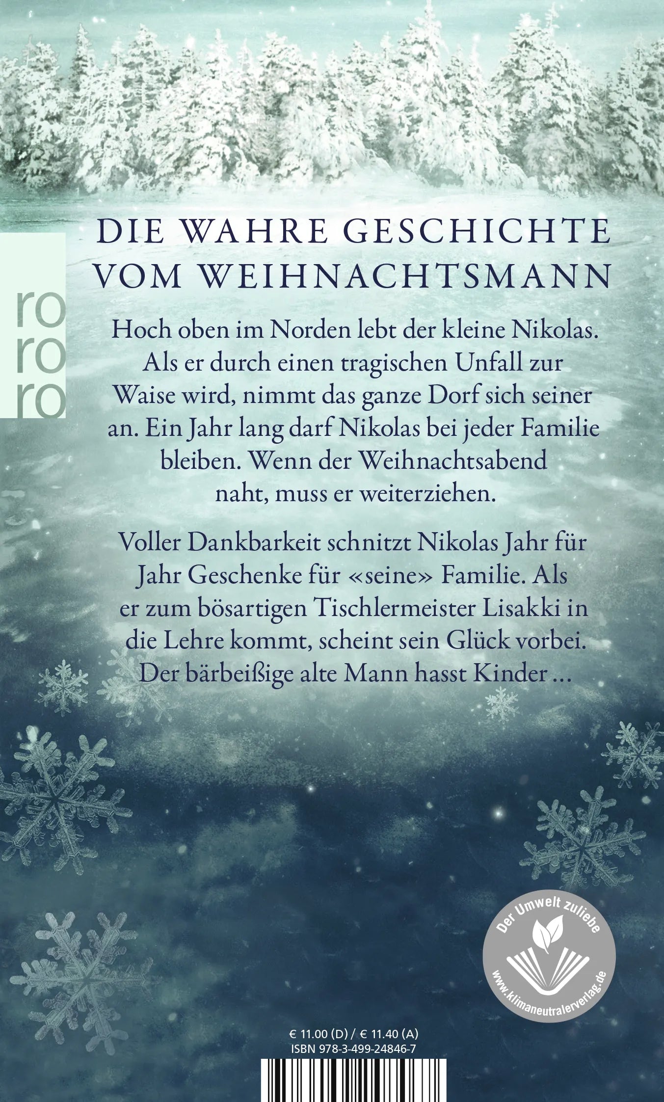 Buchrückseite von 'Wunder einer Winternacht' mit Klappentext - Taschenbuch