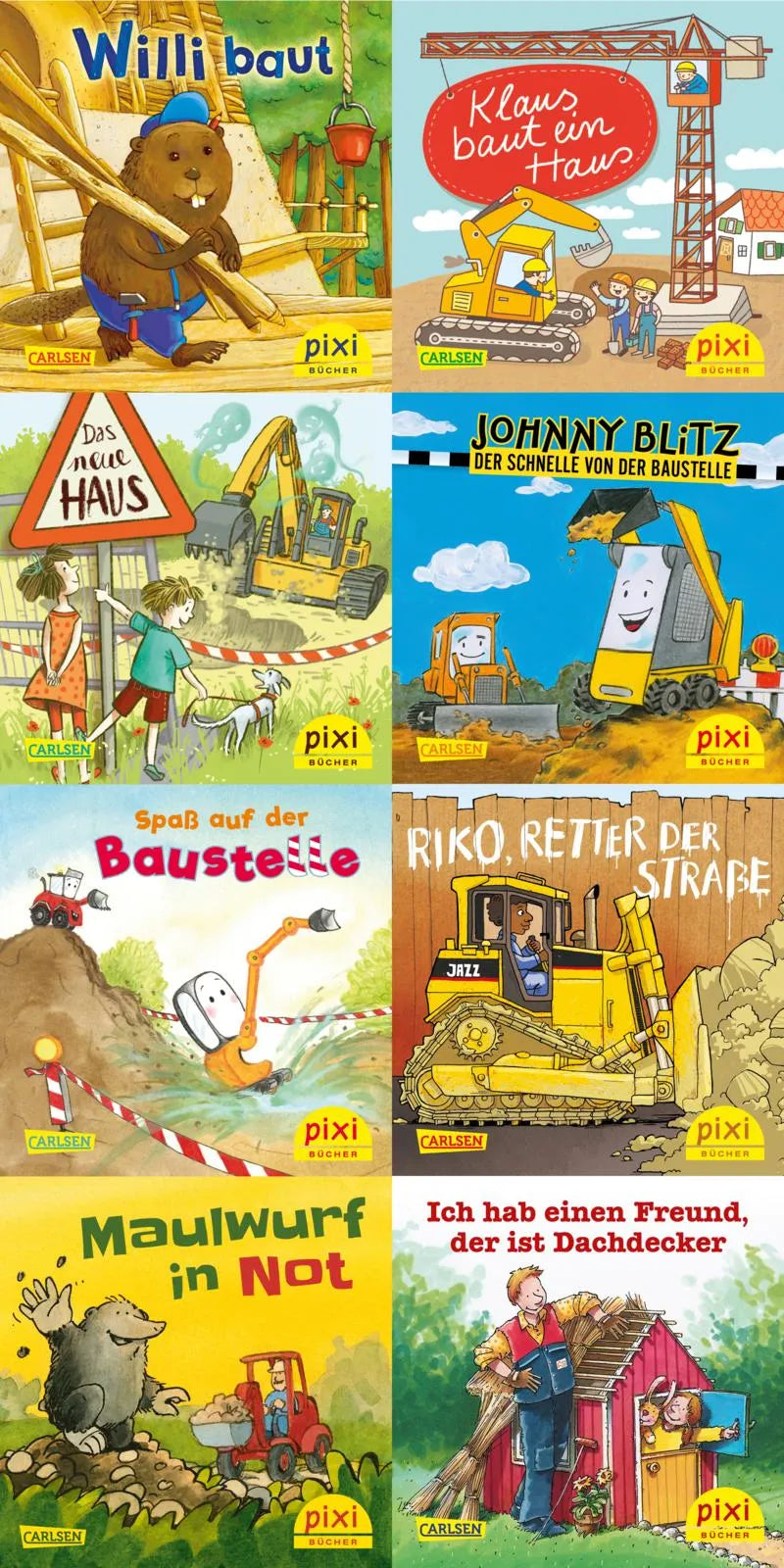 Buchcover von 'WWS Pixi-Box 276: Pixis Fahrzeuge auf der Baustelle' - Taschenbuch von diverse