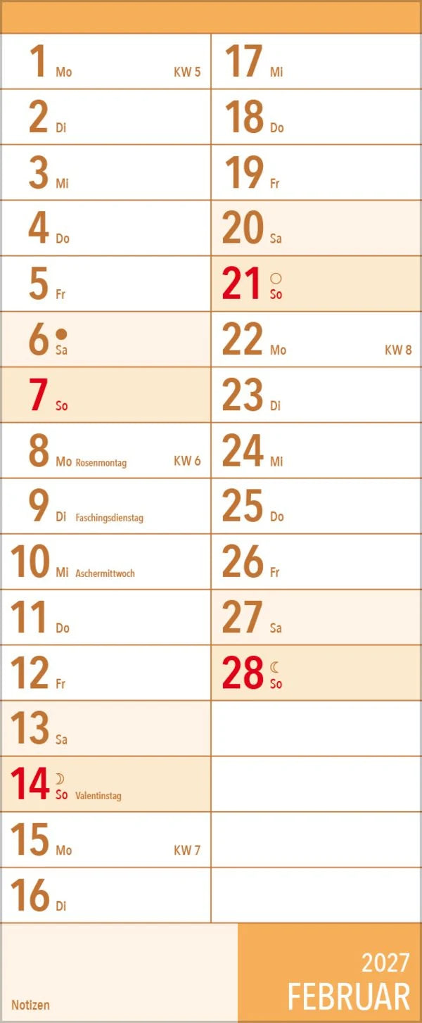 XL Planer Großdruck 2027 – Ansicht