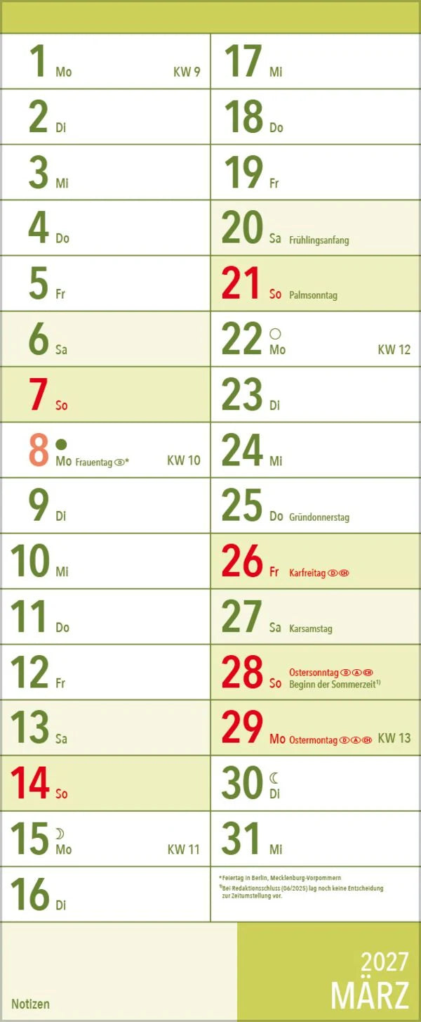 XL Planer Großdruck 2027 – Ansicht