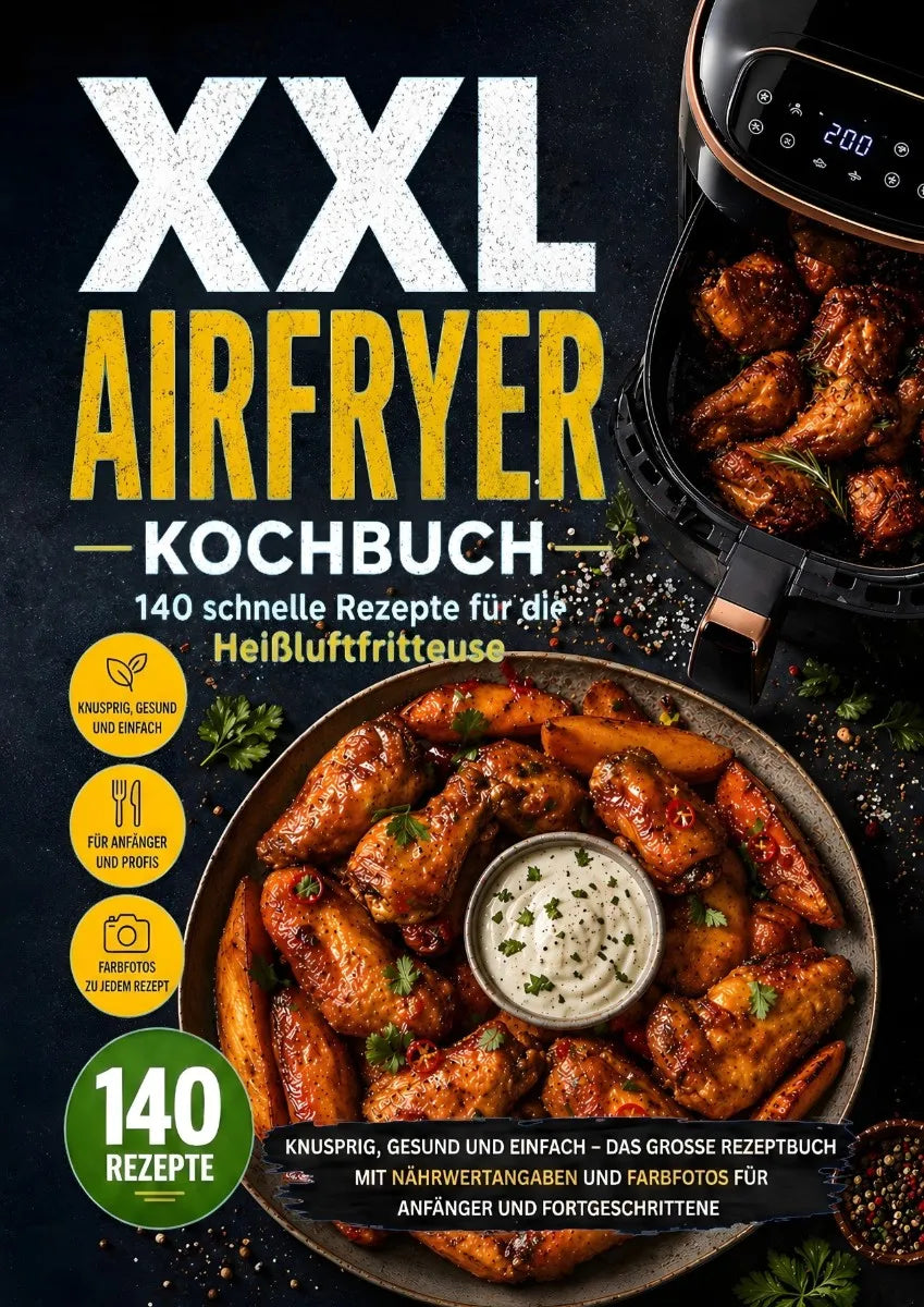 Cover: XXL Airfryer Kochbuch: 140 schnelle Rezepte für die Heißluftfritteuse (E-Book) von Leo Bergmann