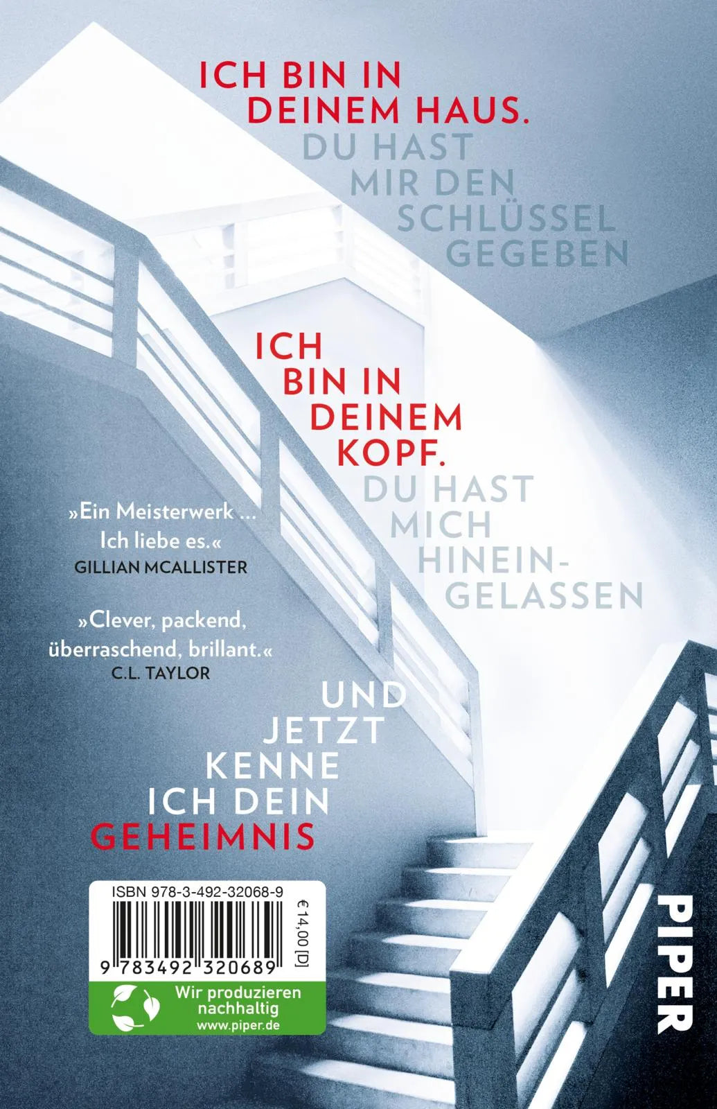 Buchrückseite von 'You Let Me In' mit Klappentext - Taschenbuch