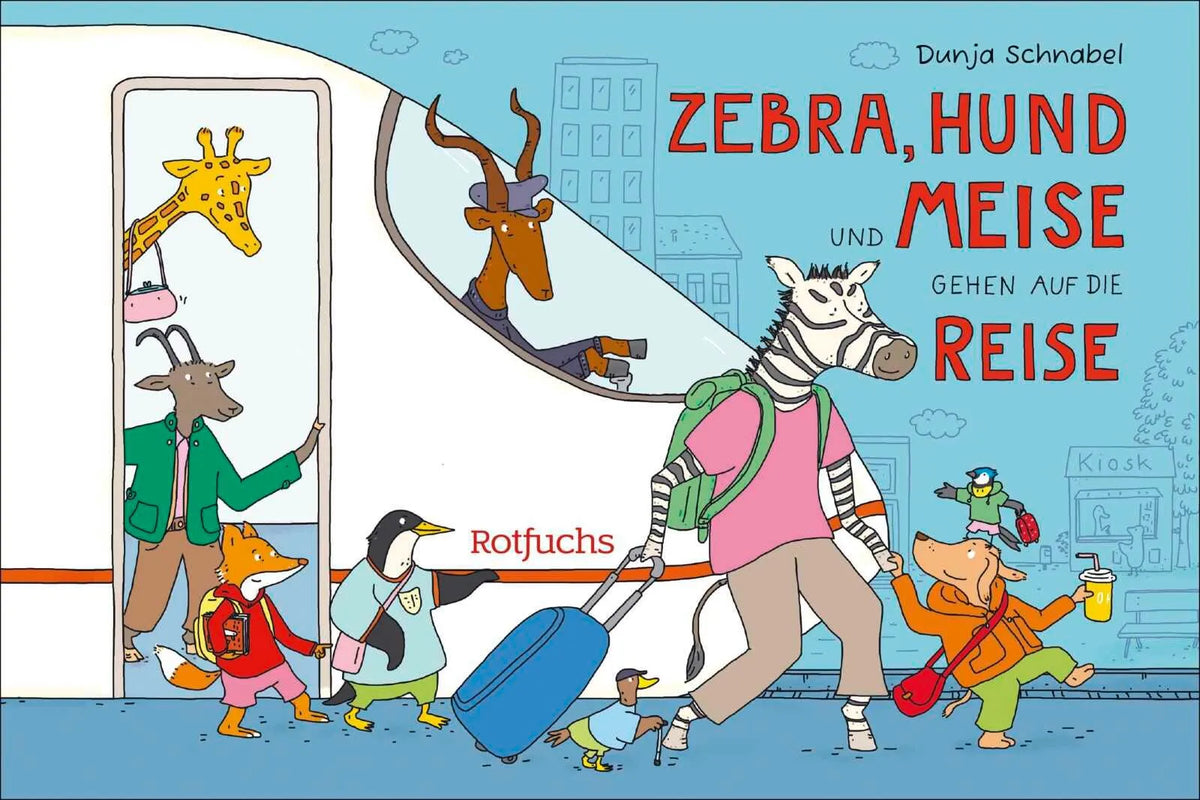 Cover: Zebra, Hund und Meise gehen auf die Reise. Eisenbahn-Leporello (Hardcover) von Dunja Schnabel