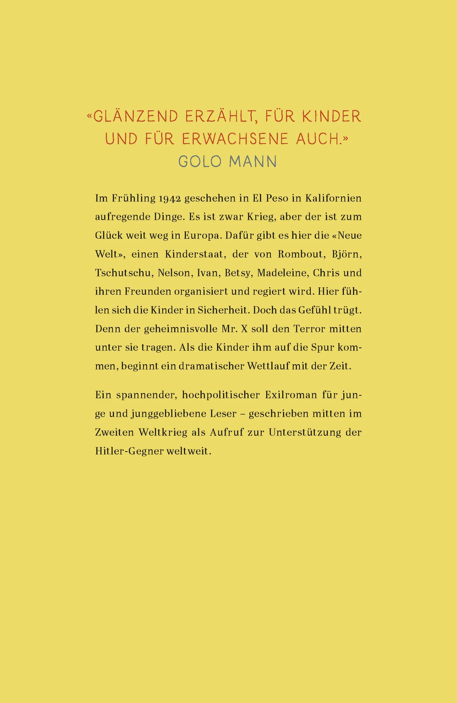 Buchrückseite von 'Zehn jagen Mr. X' mit Klappentext - Gebundene Ausgabe