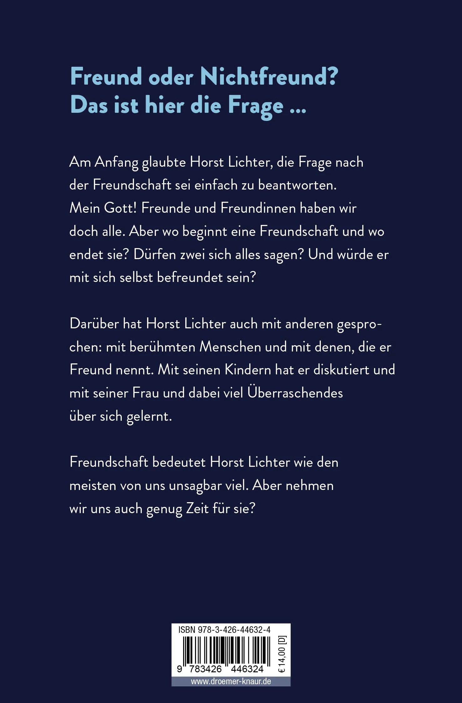 Buchrückseite von 'Zeit für Freundschaft?!' mit Klappentext - Taschenbuch