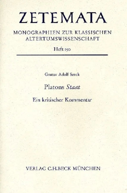 Buchcover von 'Zetemata / Platons Staat' - Taschenbuch von Gustav Adolf Seeck