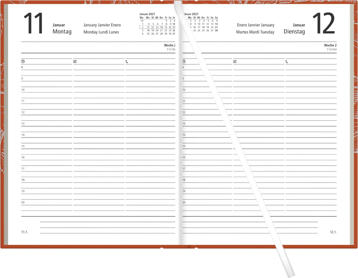 ZETTLER Buchkalender 1T/1S chestnut Blauer Engel* 2027 – Ansicht