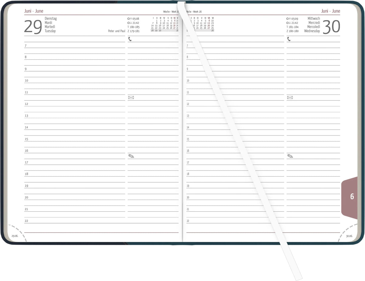 ZETTLER Buchkalender Premium Water türkis-blau A5 2027 – Ansicht