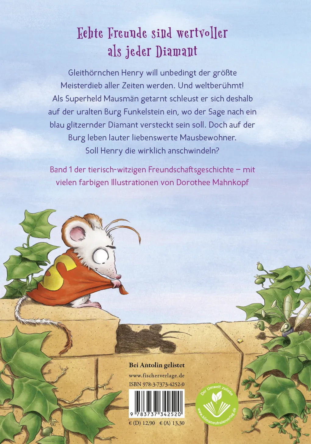 Buchrückseite von 'Ziemlich beste Mäuse – Es heißt Freundschaft, weil man mit Freunden alles schafft' mit Klappentext - Gebundene Ausgabe