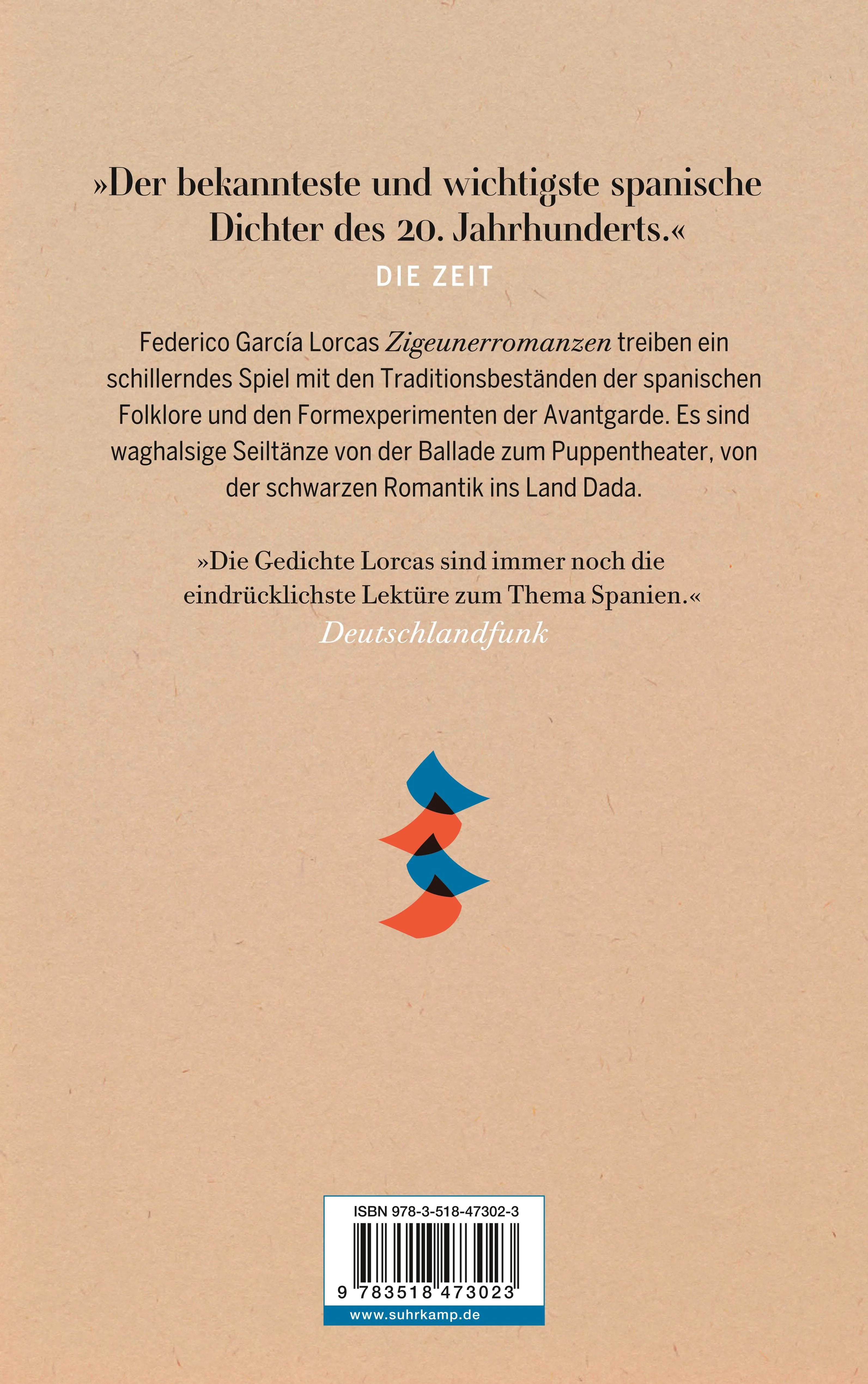 Buchrückseite von 'Zigeunerromanzen / Primer romancero gitano' mit Klappentext - Taschenbuch