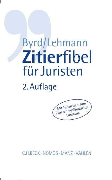 Buchcover von 'Zitierfibel für Juristen' - Taschenbuch von B. Sharon Byrd