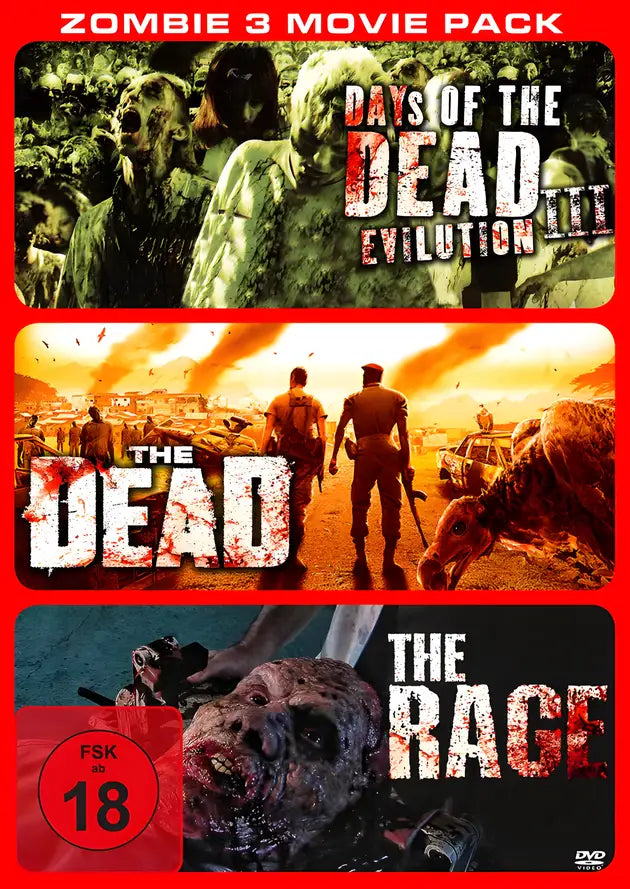Zombie 3 Movie Pack Film Box auf DVD mit drei Horrorfilmen im Set