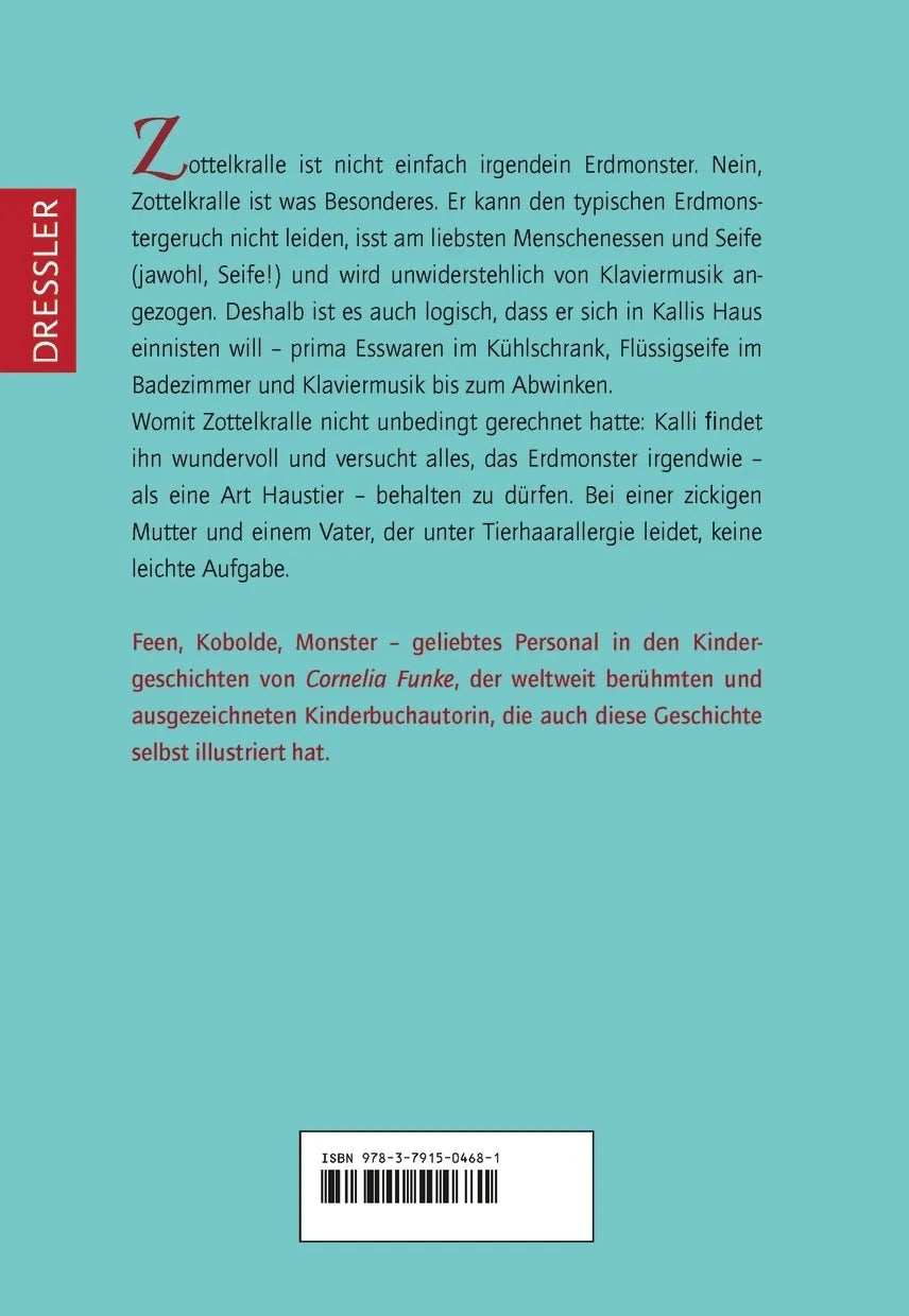Buchrückseite von 'Zottelkralle' mit Klappentext - Gebundene Ausgabe
