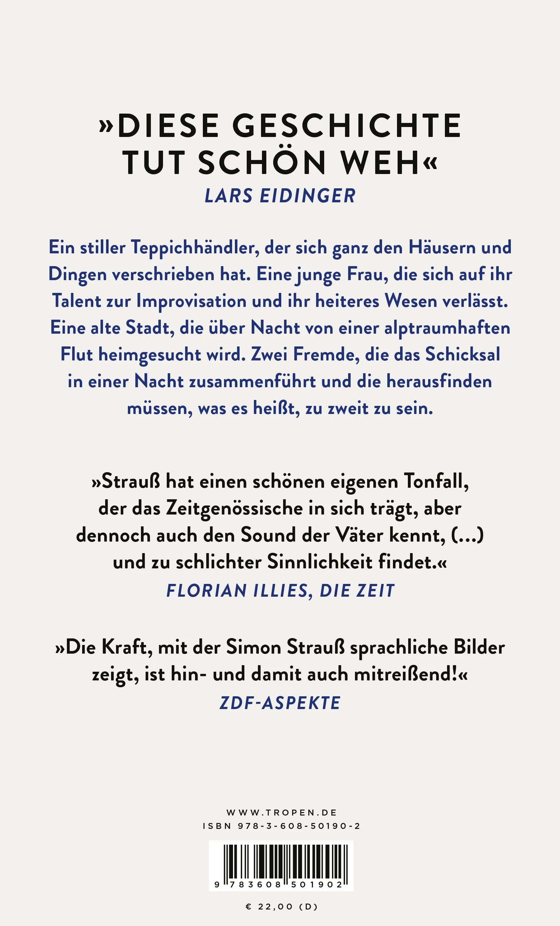 Buchrückseite von 'zu zweit' mit Klappentext - Gebundene Ausgabe