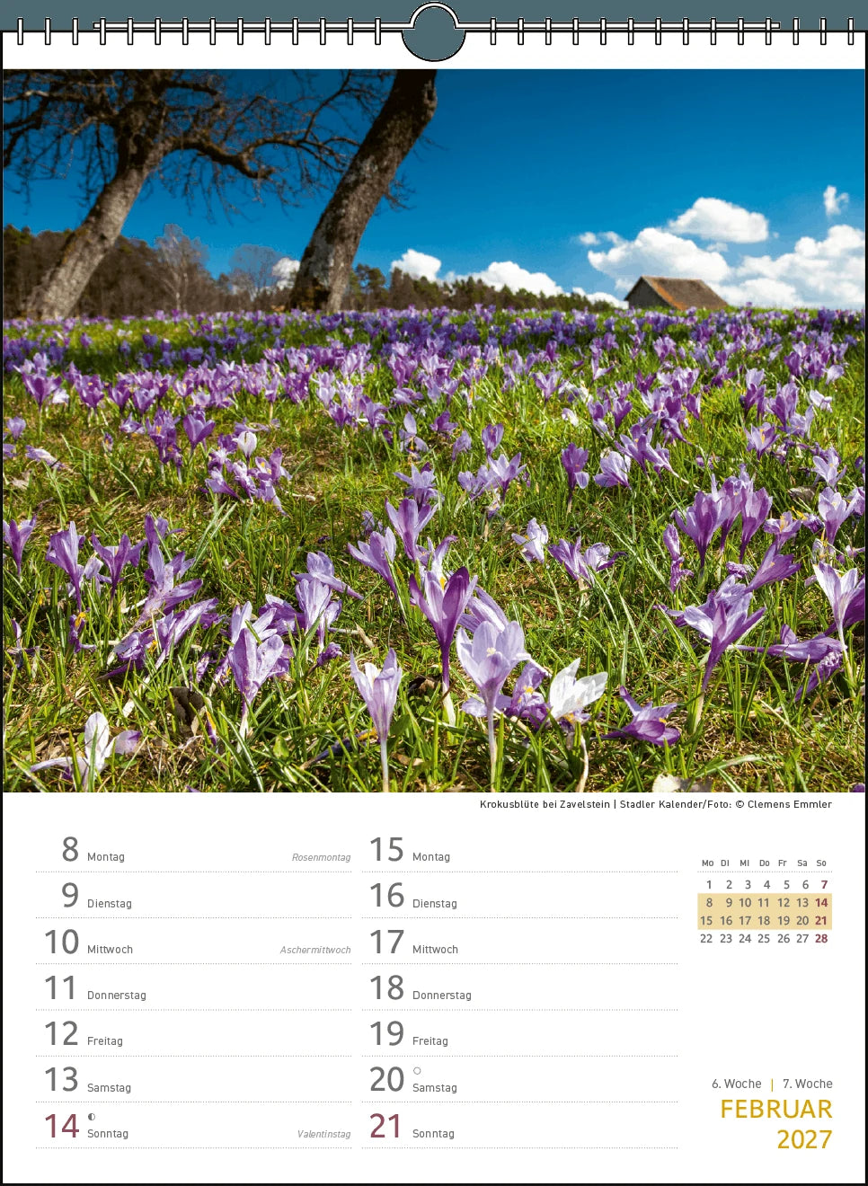 Zwei-Wochenplaner Schwarzwald 2027 – Ansicht