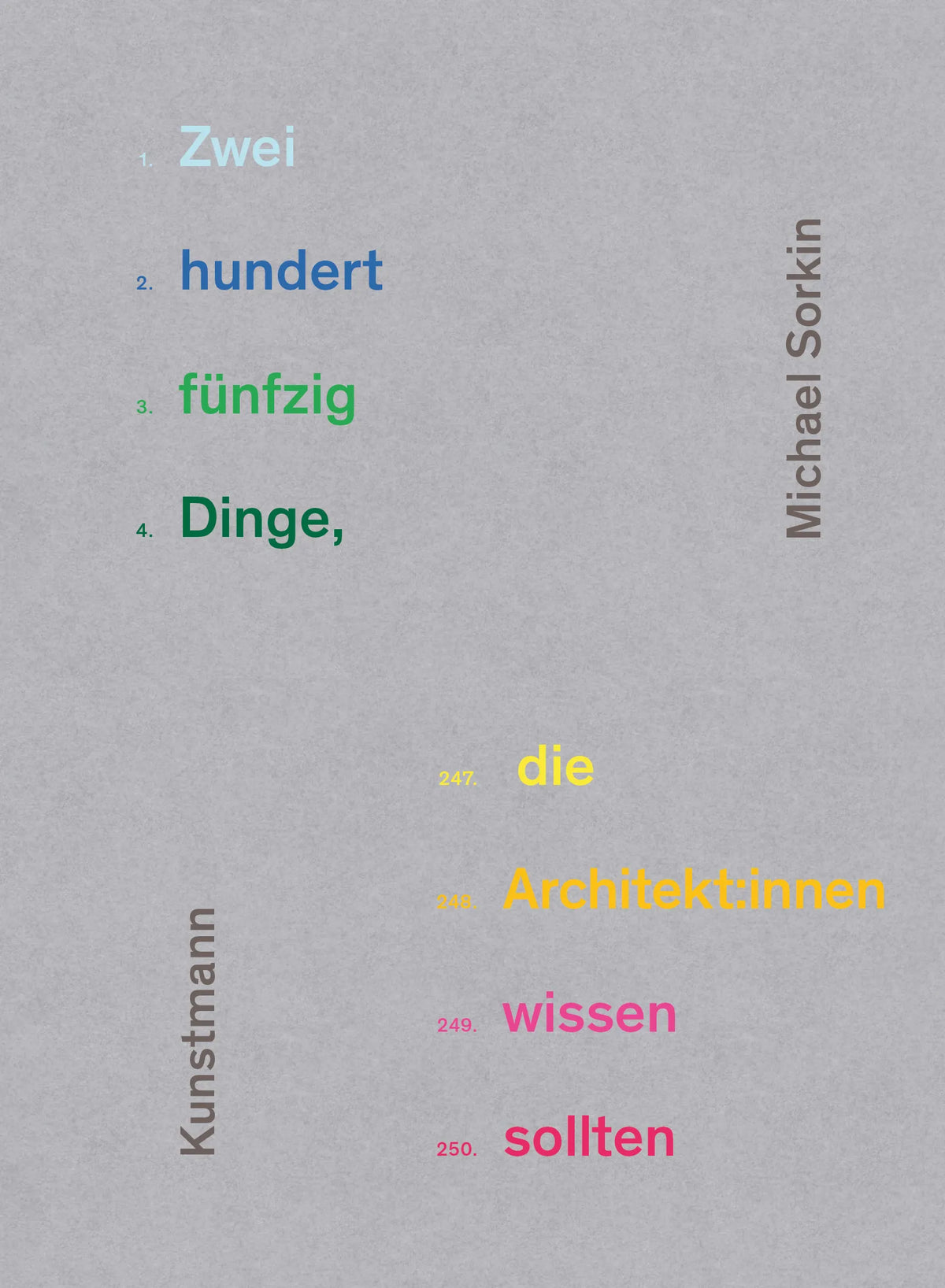 Buchcover von 'Zweihundertfünfzig Dinge, die Architekt:innen wissen sollten' - Gebundene Ausgabe von Michael Sorkin