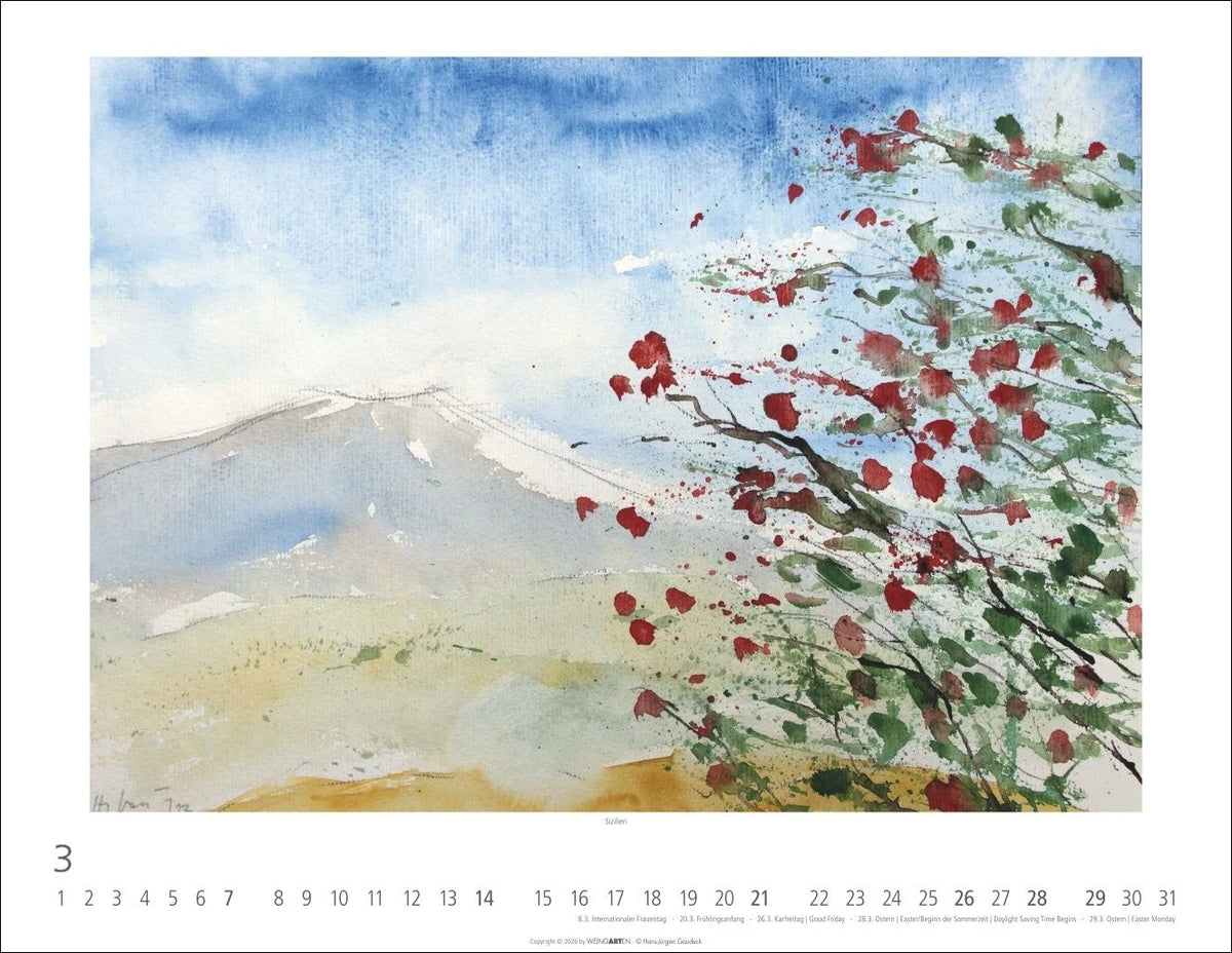 Zwischen Himmel und Erde Kalender 2027 - Aquarelle von Hans-Jürgen Gaudeck – Ansicht