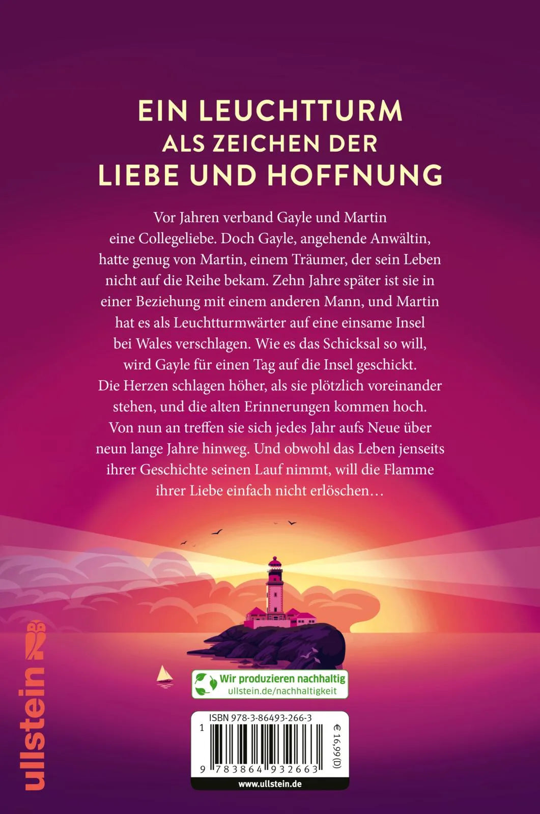 Buchrückseite von 'Zwischen uns ein Licht' mit Klappentext - Taschenbuch