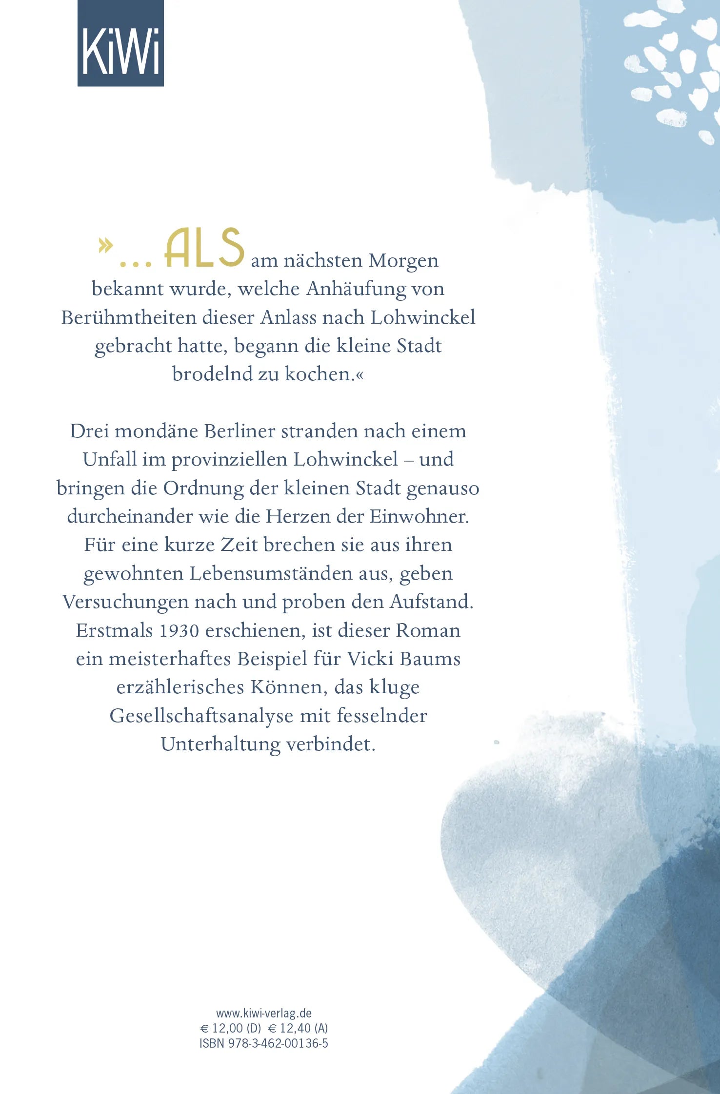 Buchrückseite von 'Zwischenfall in Lohwinckel' mit Klappentext - Taschenbuch
