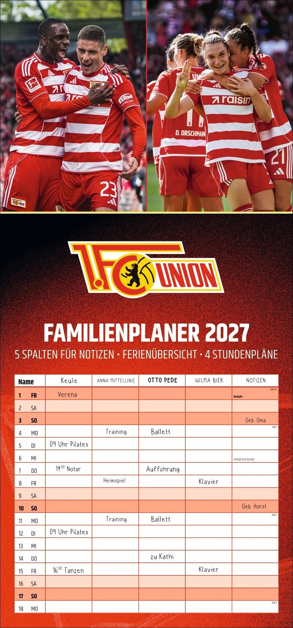 Familienplaner: 1. FC Union Berlin Familienplaner 2027
