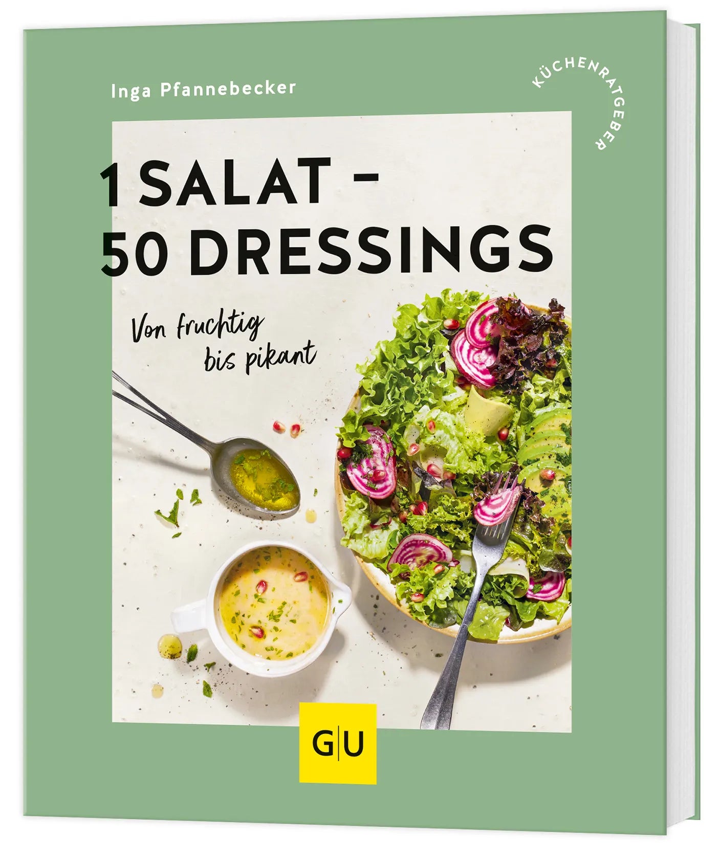 Buchcover von '1 Salat - 50 Dressings' - Taschenbuch von Inga Pfannebecker
