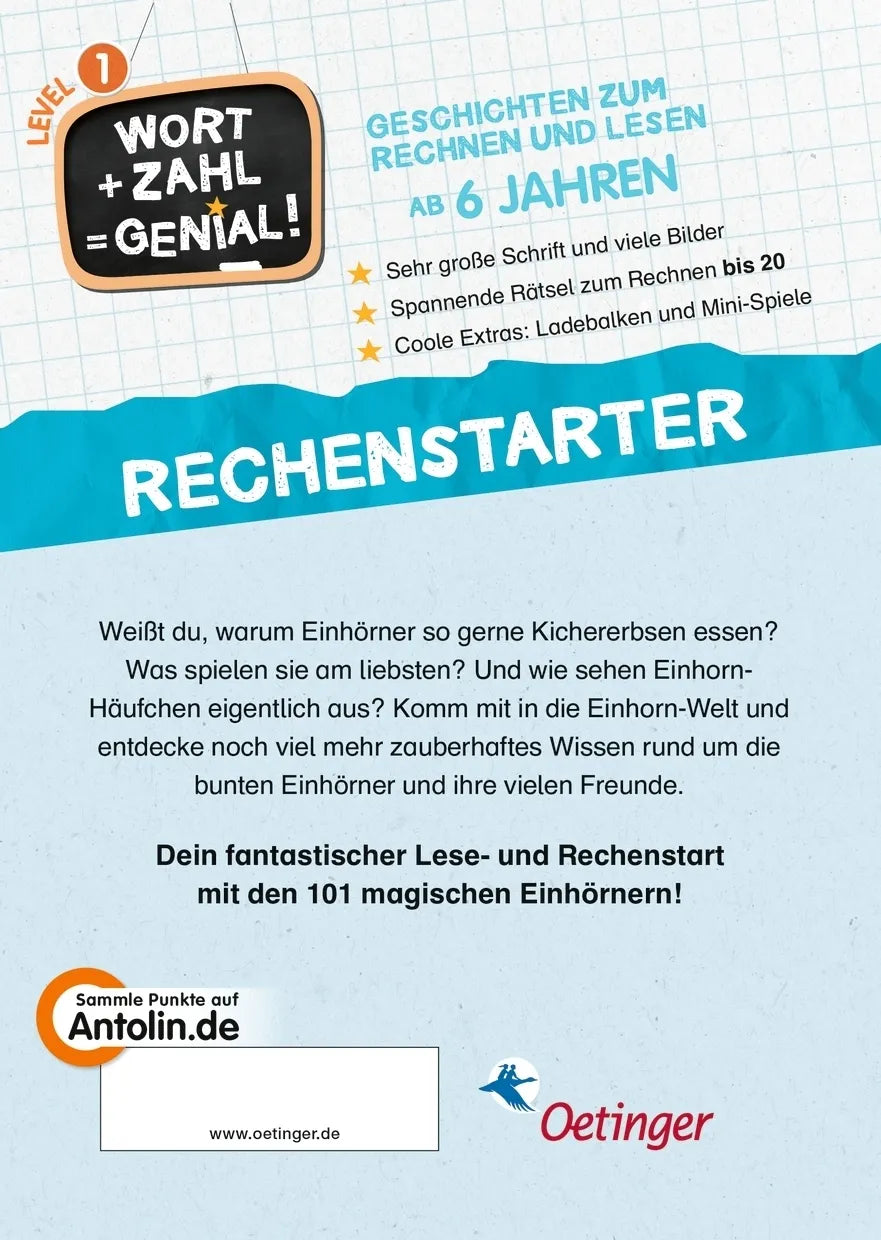 Buchrückseite von '101 Einhörner starten durch!' mit Klappentext - Gebundene Ausgabe