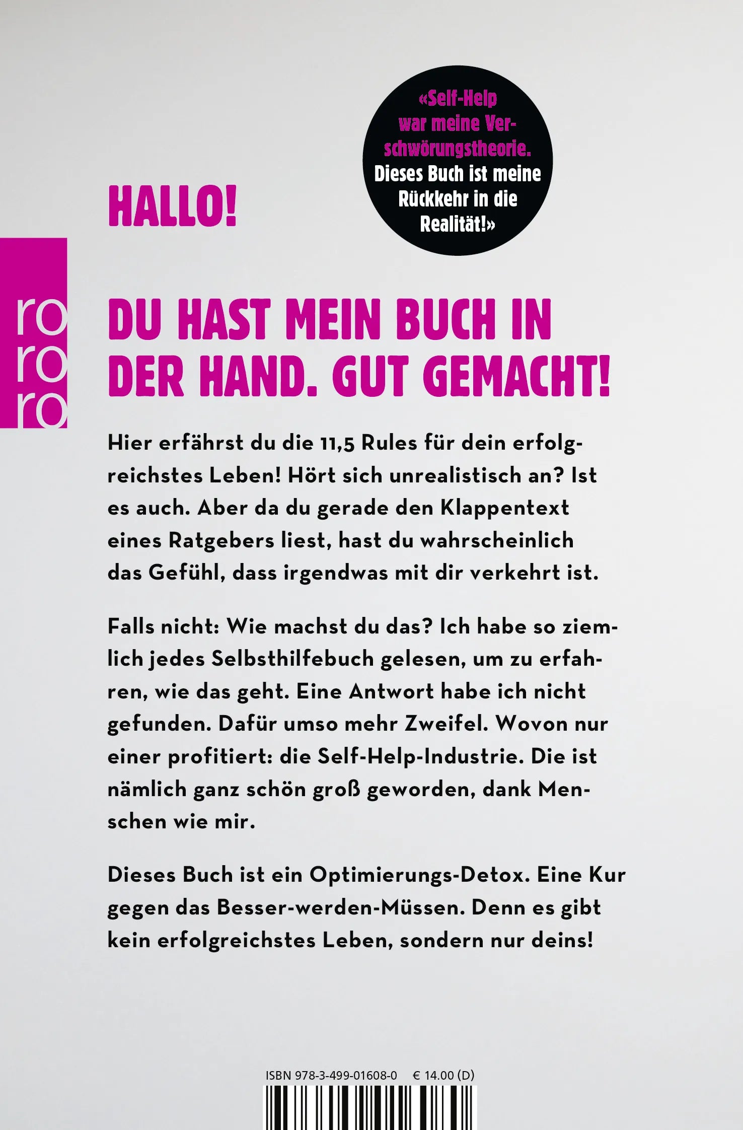 Buchrückseite von '11,5 Rules für dein erfolgreichstes Leben' mit Klappentext - Taschenbuch