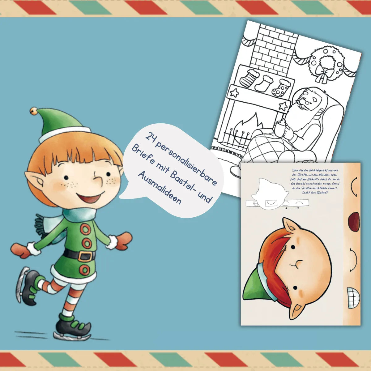 Detailansicht: 24 Briefe vom Weihnachtsmann. Adventskalender-Post zum Basteln, Malen und Staunen (Taschenbuch)