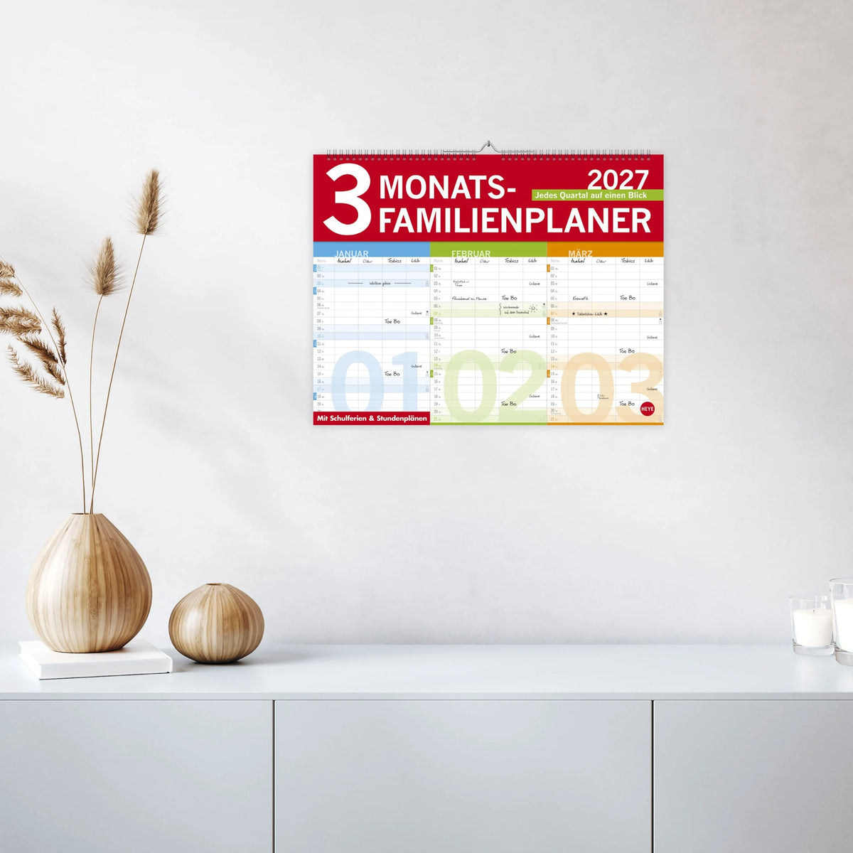 3-Monats-Familienplaner 2027 – Ansicht