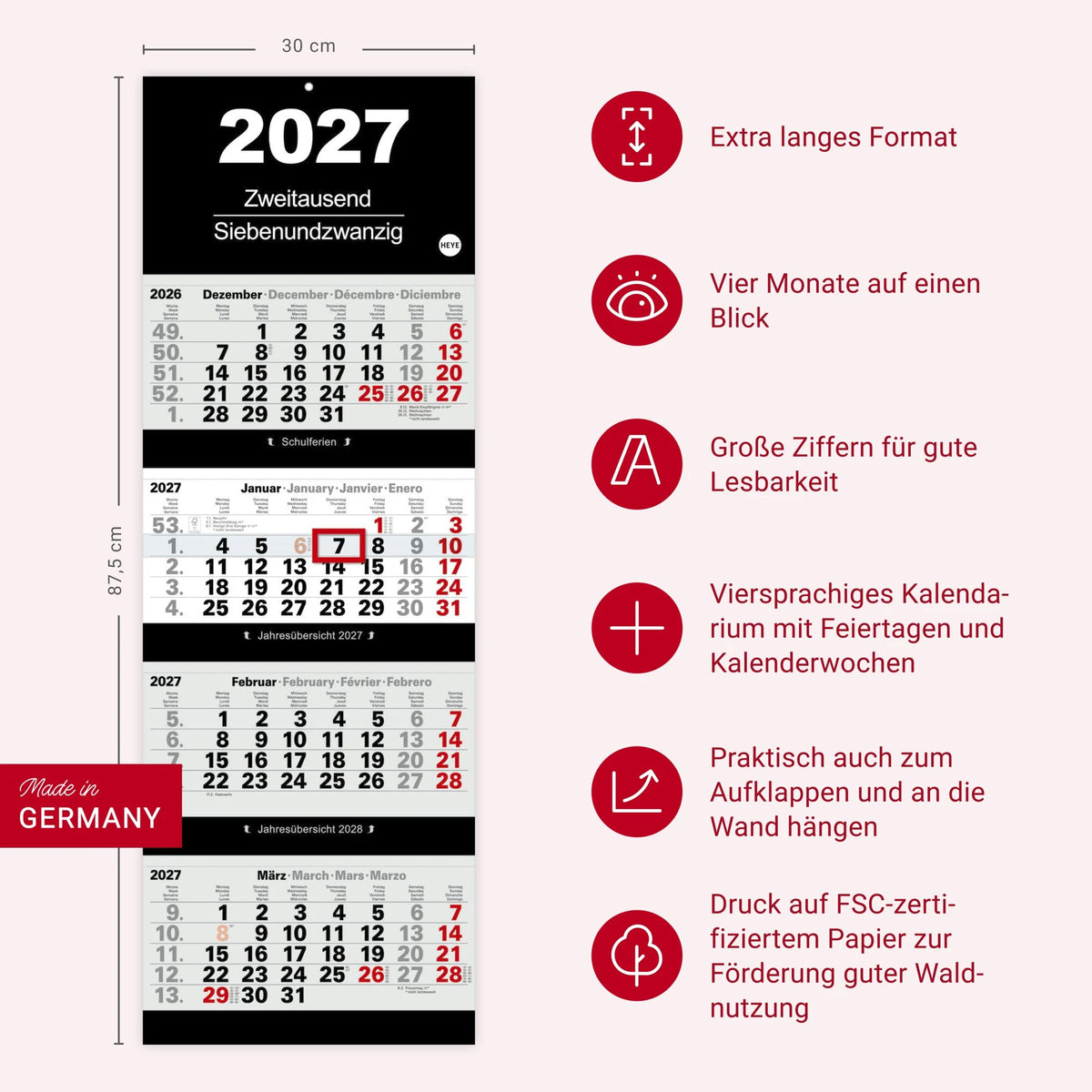4-Monatsplaner 2027 – Ansicht