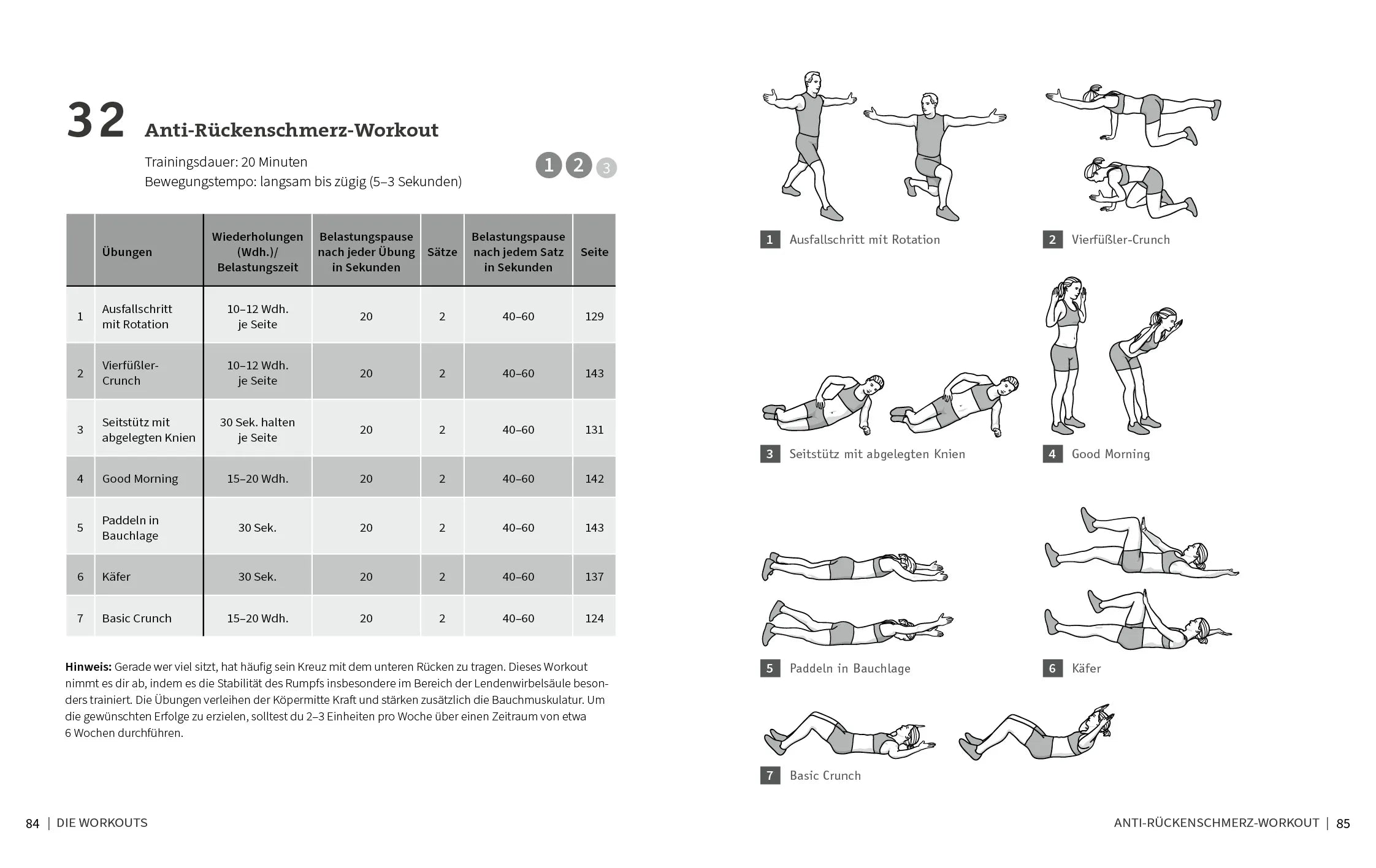 Innenansicht von '50 Workouts für starke Bauchmuskeln' - Taschenbuch