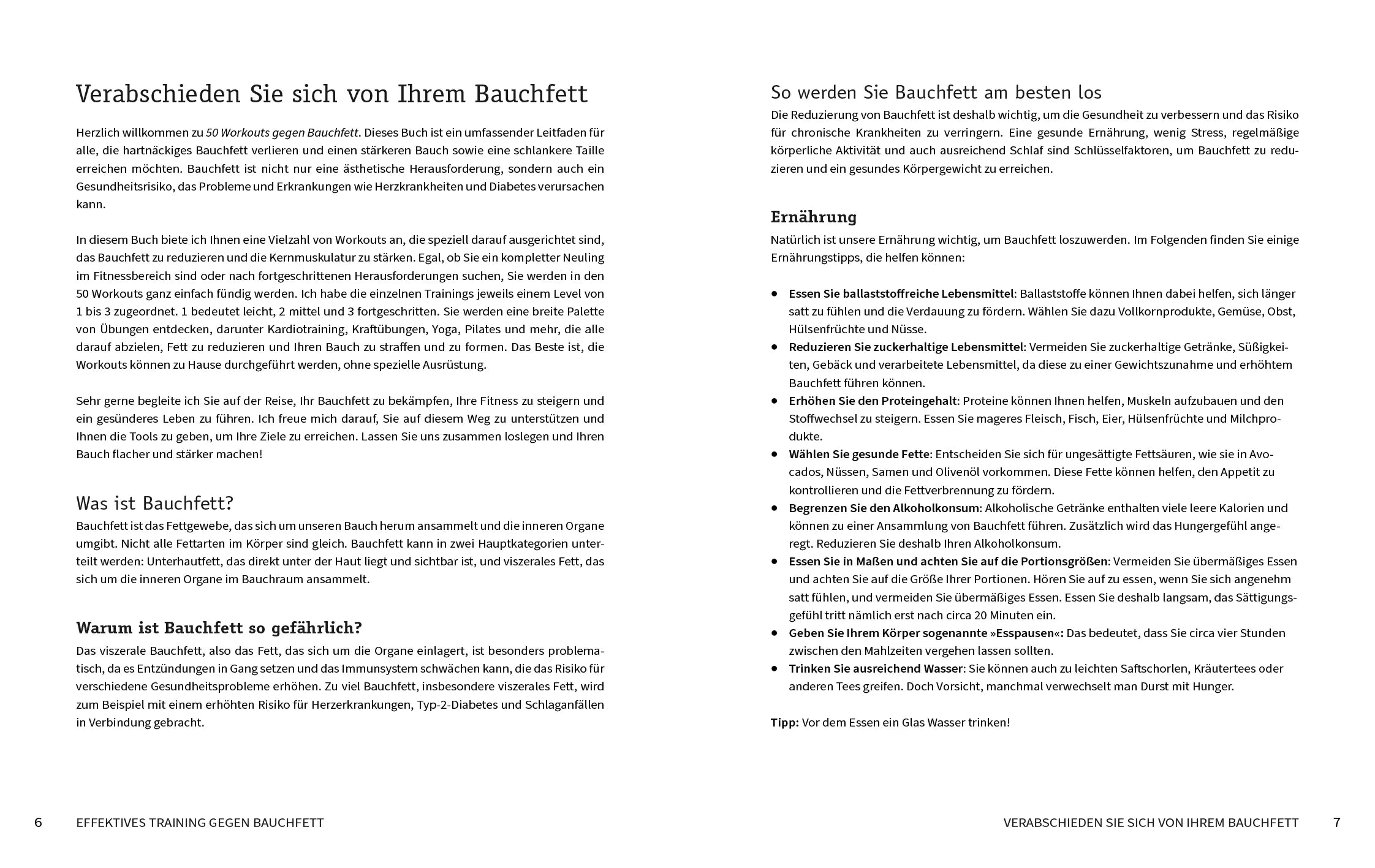Innenansicht von '50 Workouts gegen Bauchfett' - Taschenbuch