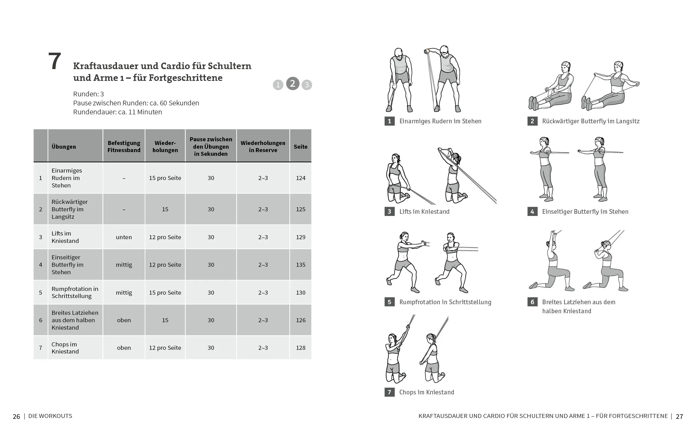 Innenansicht von '50 Workouts mit Fitnessband' - Taschenbuch
