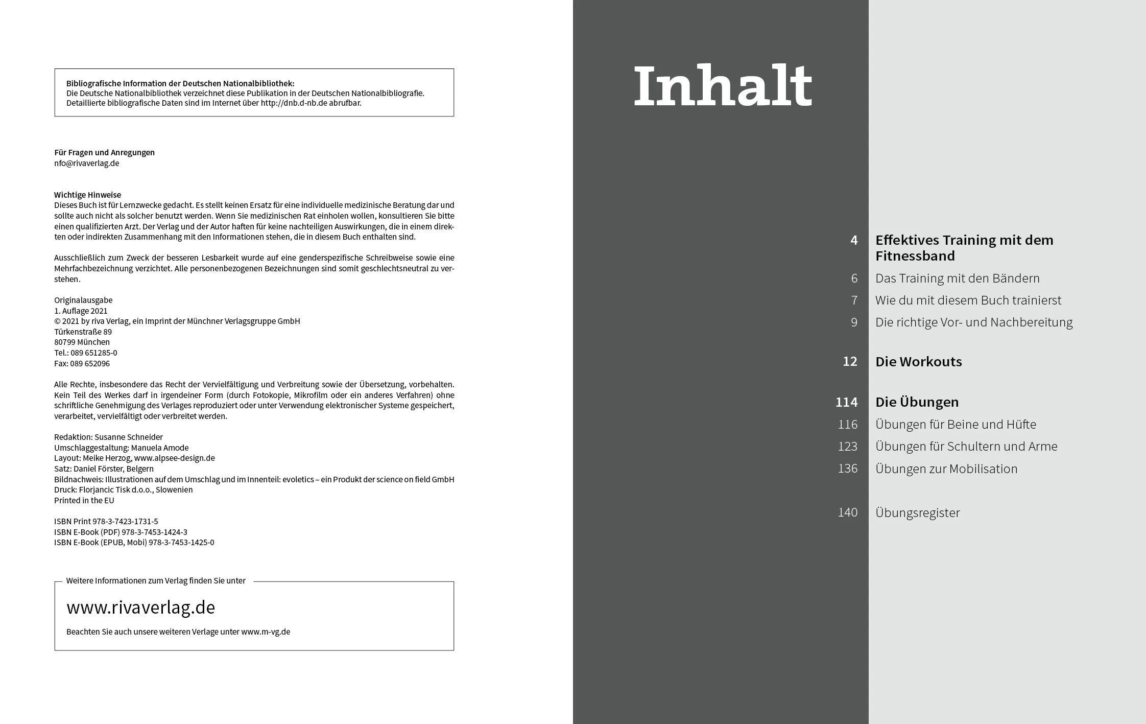 Innenansicht von '50 Workouts mit Fitnessband' - Taschenbuch