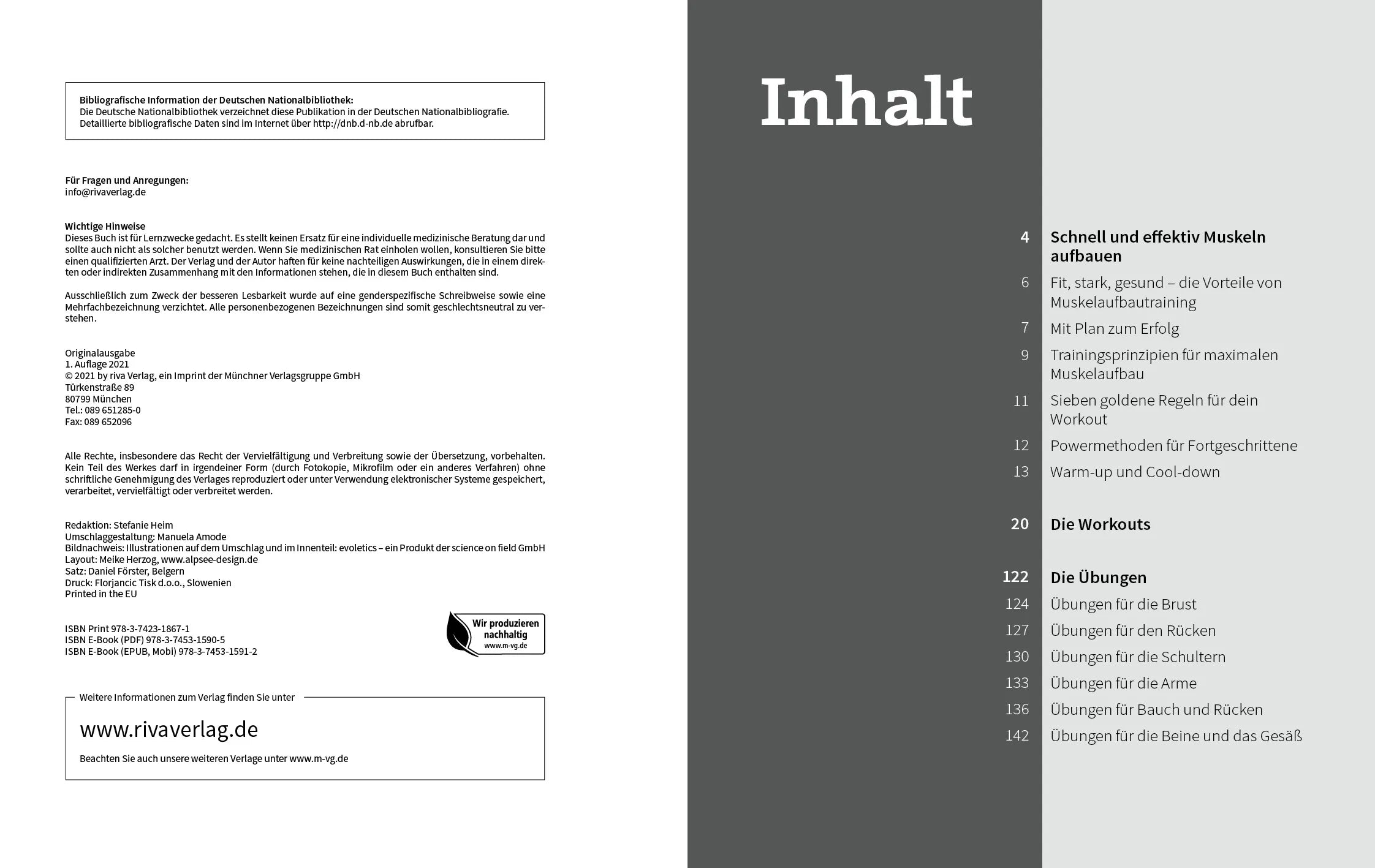 Innenansicht von '50 Workouts – Muskelaufbau' - Taschenbuch