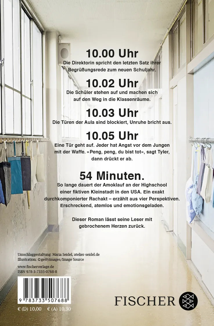 Buchrückseite von '54 Minuten' mit Klappentext - Taschenbuch