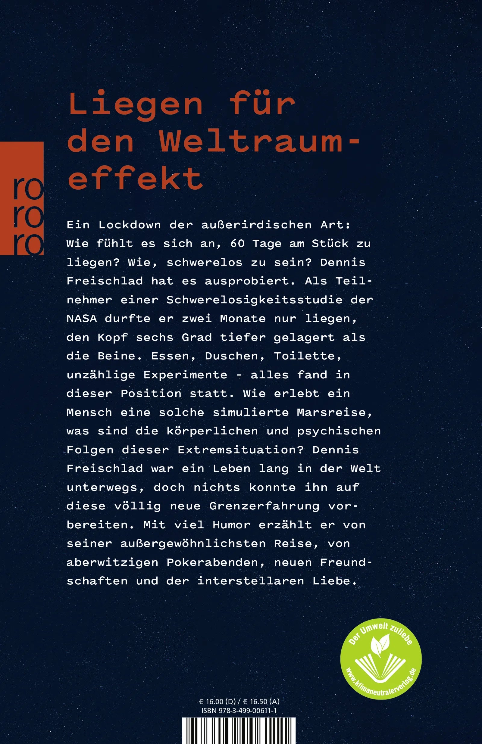 Buchrückseite von '60 Tage liegen' mit Klappentext - Taschenbuch