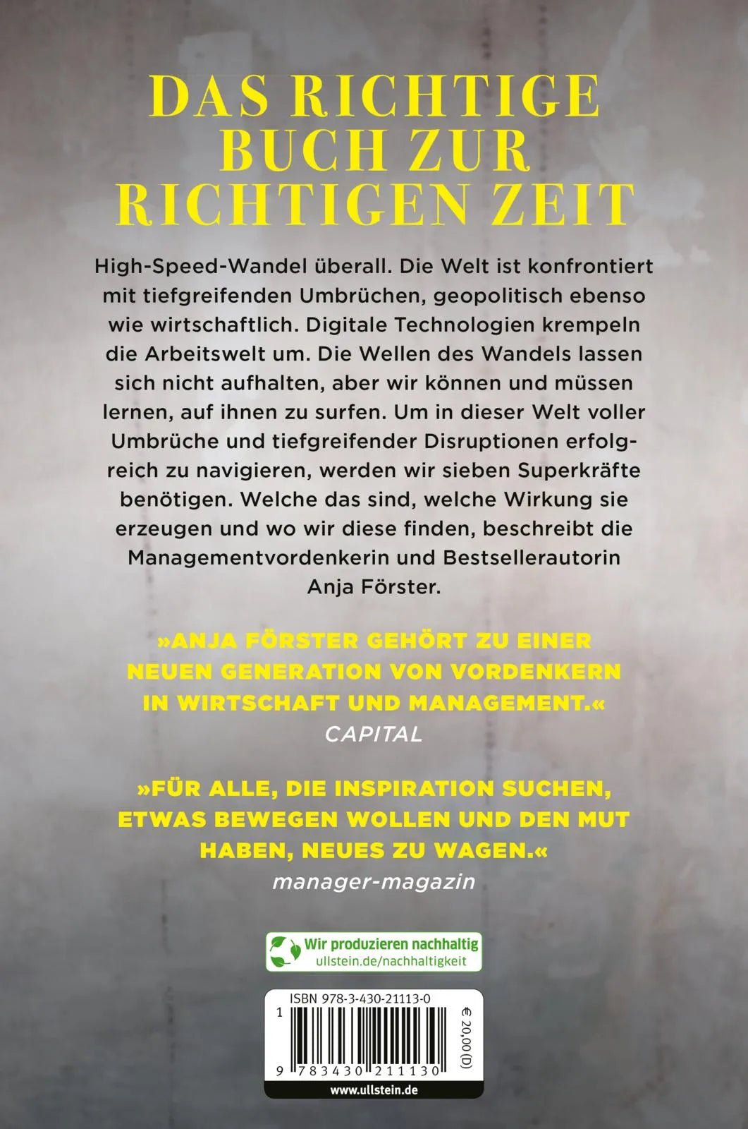 Buchrückseite von '7 Superkräfte' mit Klappentext - Paperback
